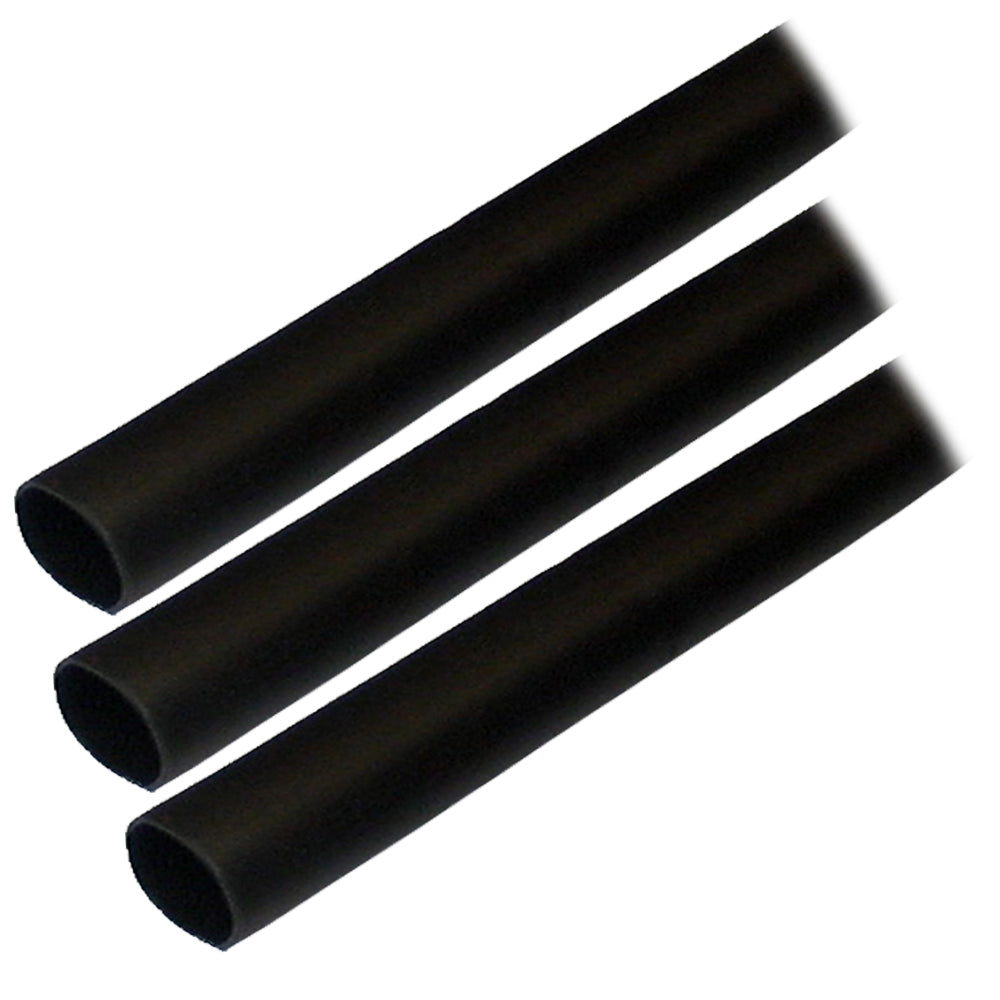 Gaines thermorétractables adhésives Ancor (ALT) - 1/2" x 3" - Paquet de 3 - Noir