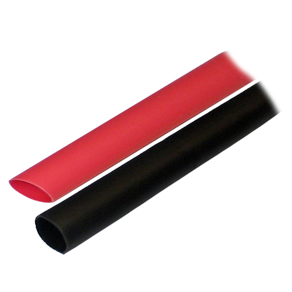 Gaine thermorétractable adhésive Ancor (ALT) - 1/2" x 3" - Paquet de 2 - Noir/Rouge