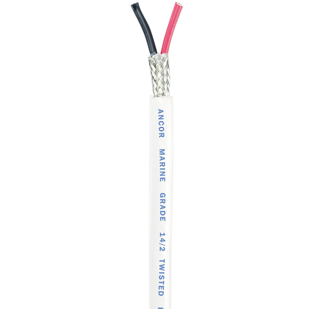 Câble à paire torsadée Ancor avec blindage - 14/2 AWG - Rond - Rouge/Noir - 100'