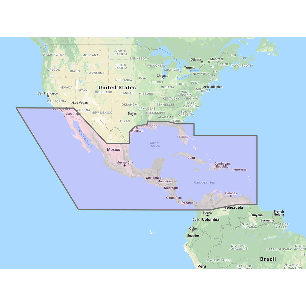 Carte vectorielle Furuno d'Amérique centrale et des Caraïbes du Mexique - Photos satellite 3D à résolution standard - Code de déverrouillage