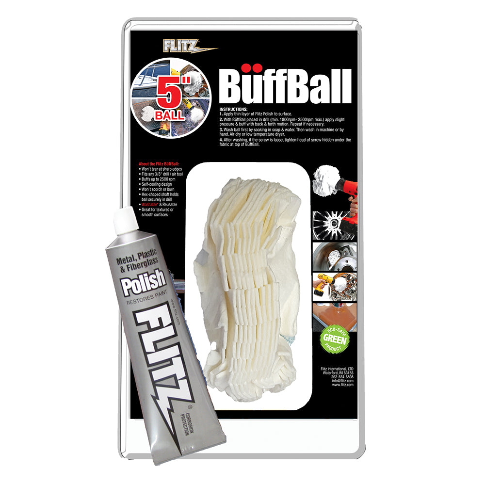 Boule de polissage Flitz - Grande 5" - Blanc avec tube de 1,76 oz
