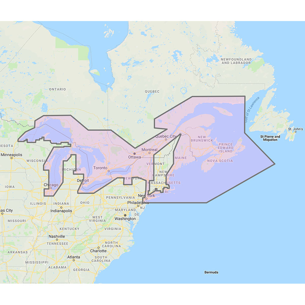 Cartes vectorielles Furuno des Grands Lacs Maritimes - Photos satellites 3D à résolution standard - Code de déverrouillage