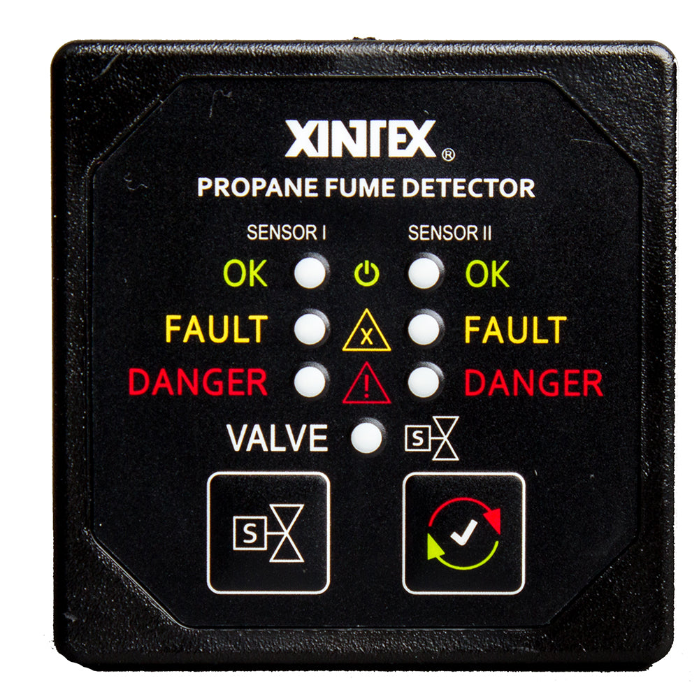 Détecteur de fumées de propane Fireboy-Xintex avec 2 capteurs en plastique – Sans électrovanne – Écran carré noir