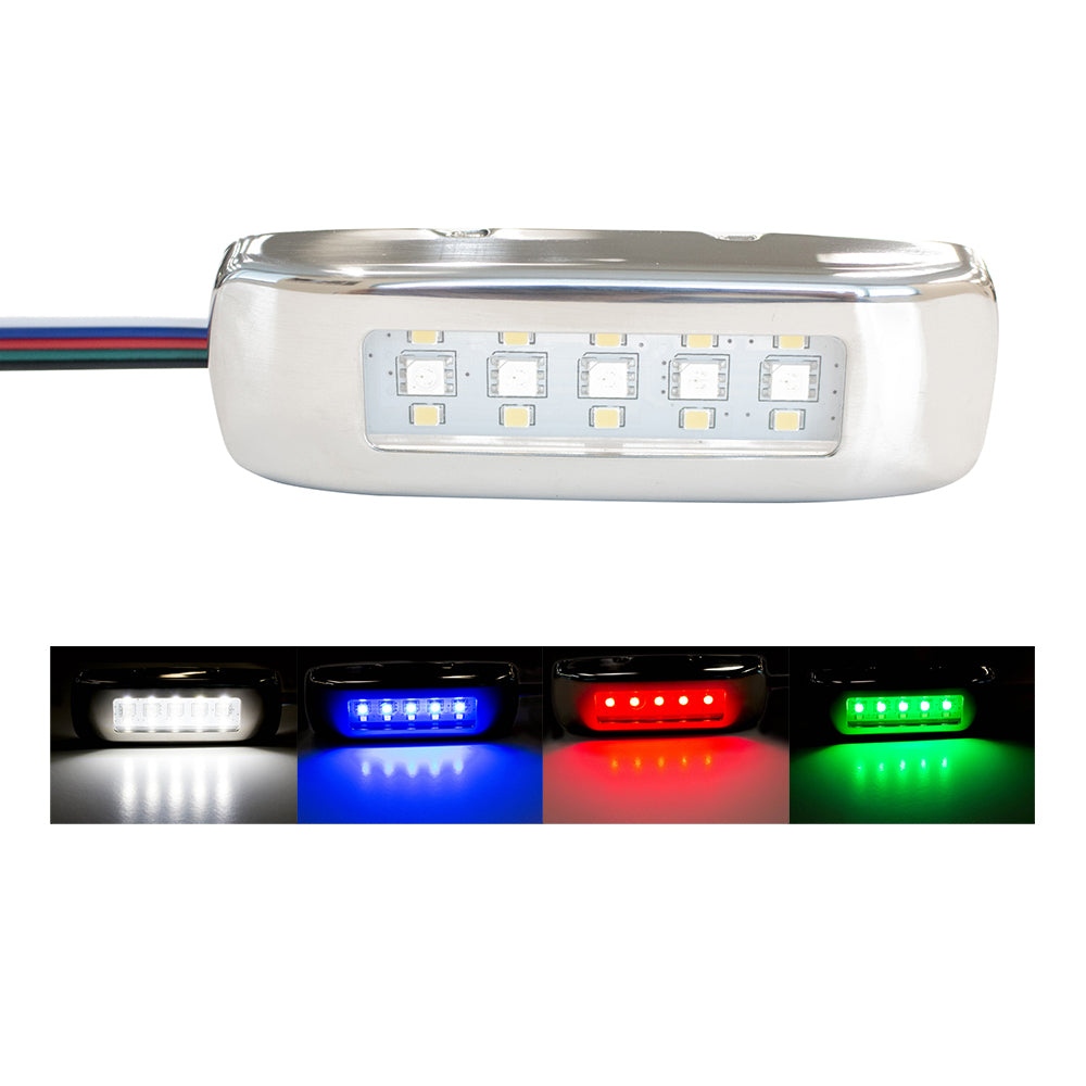 Éclairage innovant RGBW Tri-Lite avec cadre en acier inoxydable