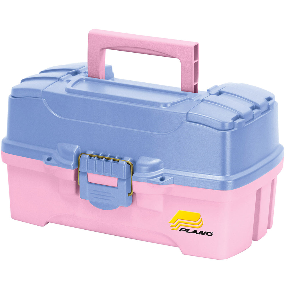 Coffret de pêche Plano à deux plateaux avec double accès par le haut - Pervenche/Rose