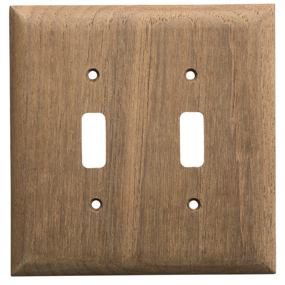 Plaque de recouvrement pour interrupteur/prise à 2 bascules Whitecap Teak