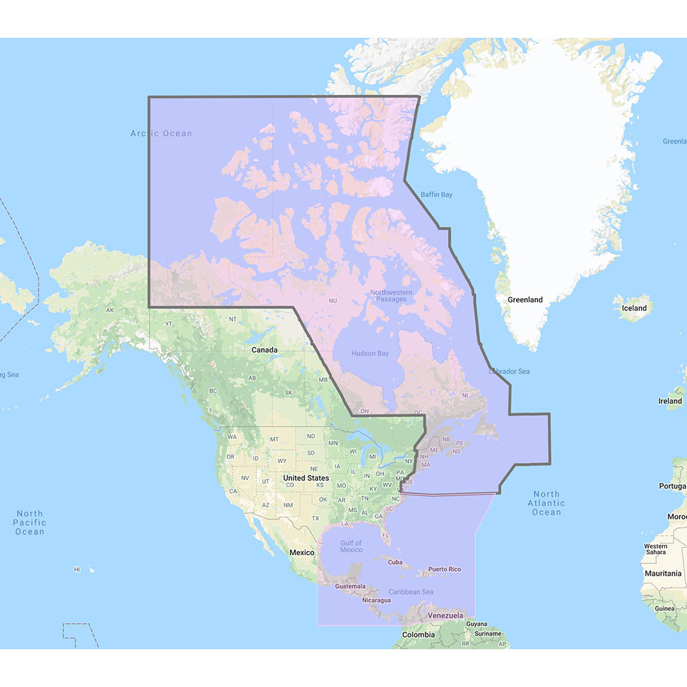 Cartes vectorielles Furuno : côte atlantique des États-Unis, du Canada, du golfe du Mexique, des Caraïbes, des Bahamas et de l'Amérique centrale – Code de déverrouillage