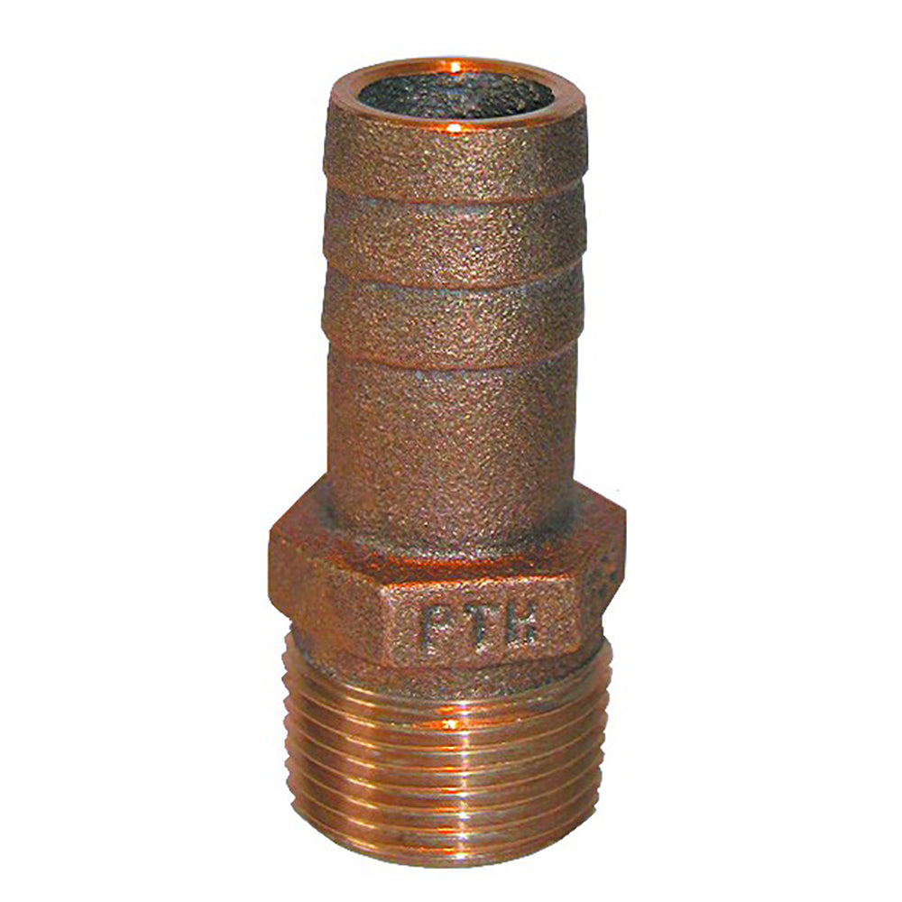 Raccord droit en bronze GROCO 1-1/4" NPT x 1-1/4" ID pour tuyau à flexible