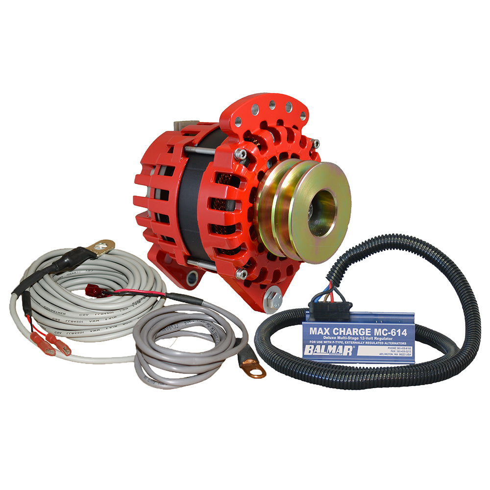Alternateur Balmar 3,15" à double pédale, double poulie en V, régulateur et capteur de température - Kit 170 A - 12 V