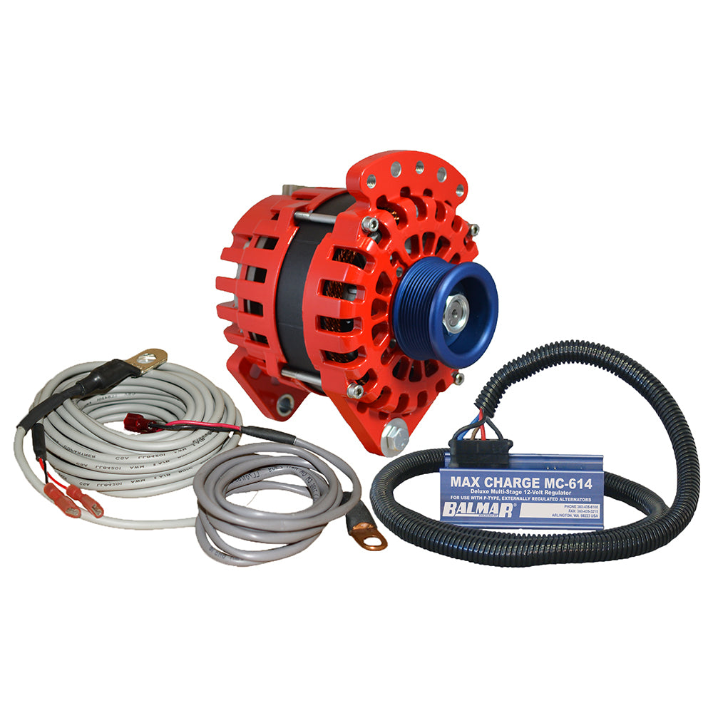 Alternateur Balmar 3,15" à double pédale J10, poulie serpentine, régulateur et capteur de température - Kit 170 A - 12 V