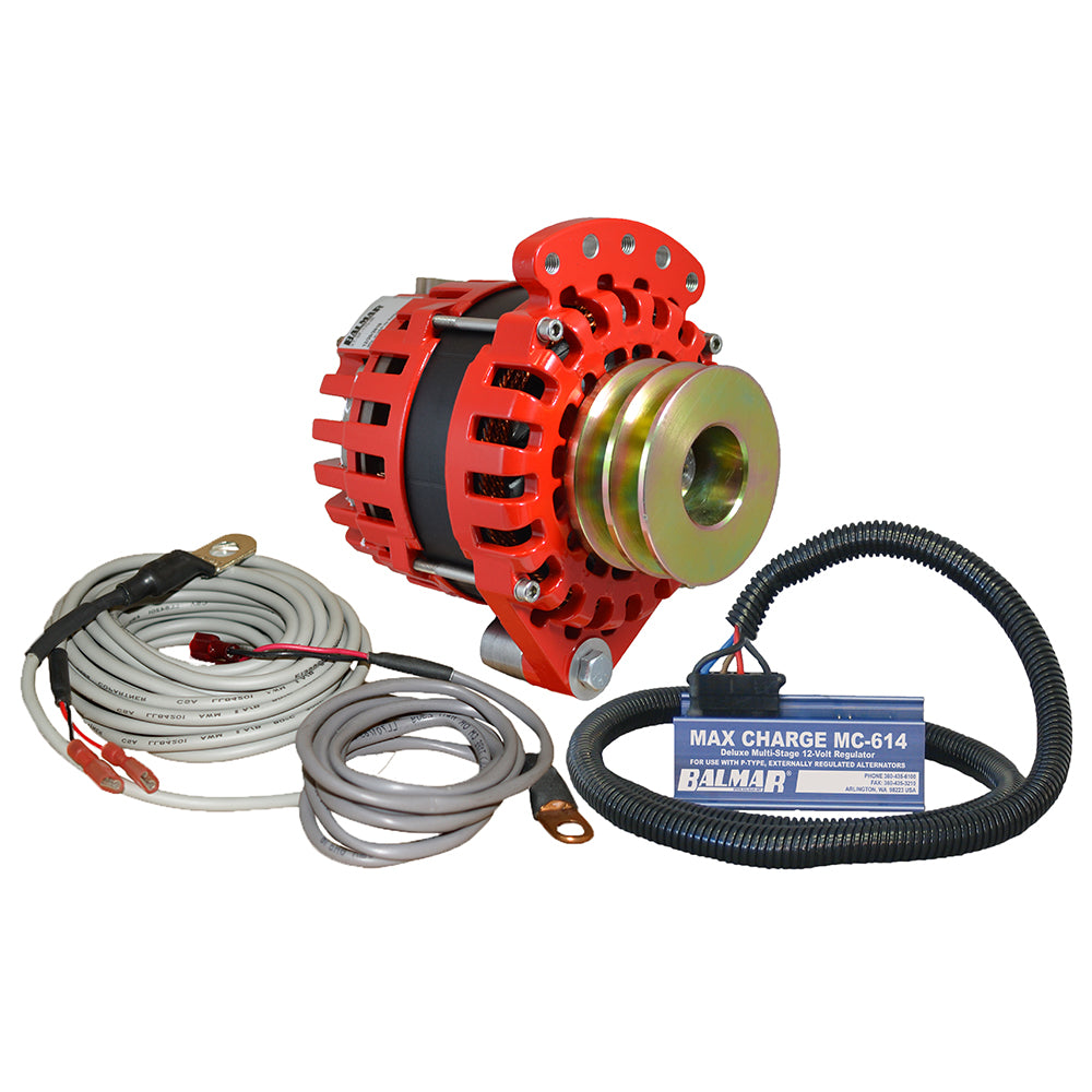 Alternateur Balmar 1-2" simple pied double poulie en V régulateur capteur de température - Kit 170 A - 12 V