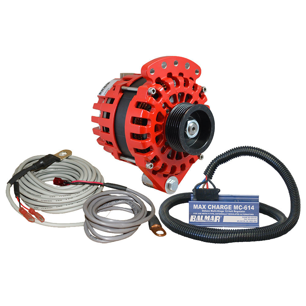 Alternateur Balmar 1-2" simple pied K6, poulie serpentine, régulateur, capteur de température - Kit 170 A - 12 V