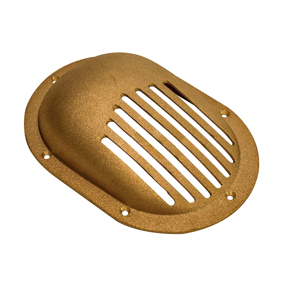Crépine de coque en bronze GROCO de style coquille avec anneau de montage pour coque traversante jusqu'à 1-1/2"