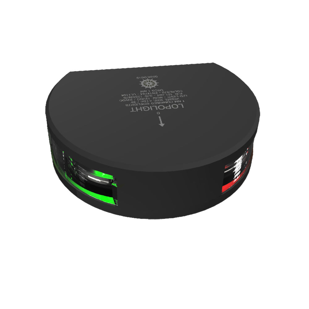 Lopolight Series 101-004 Starboard Port Side Light - 1NM - Vertical Mount - Green/Red - Black Housing