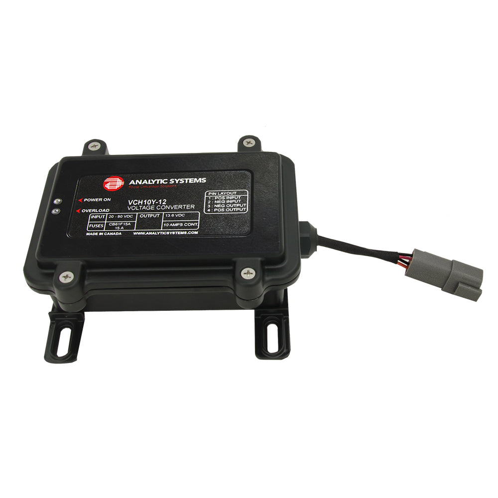 Convertisseur CC étanche IP66 Analytic Systems 10 A, sortie 24 V, entrée 30-80 V, robuste