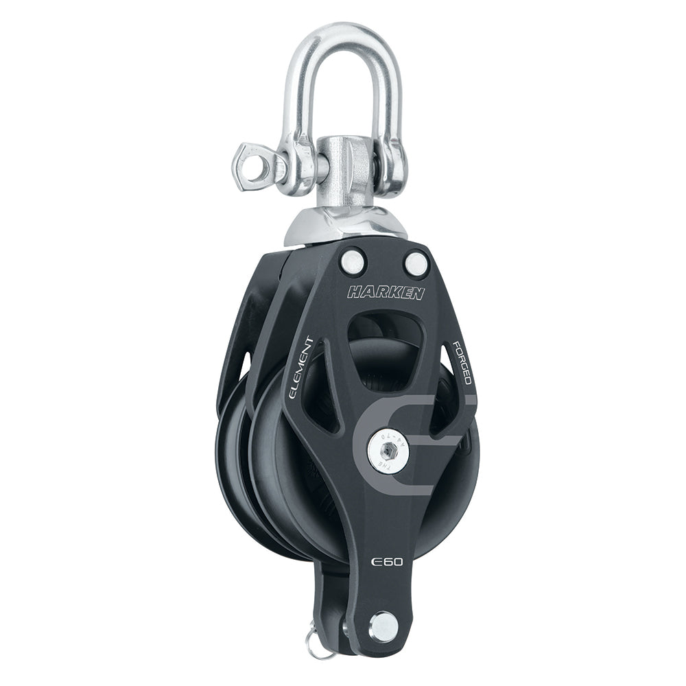 Poulie double à éléments en aluminium Harken 60 mm avec ringot pivotant