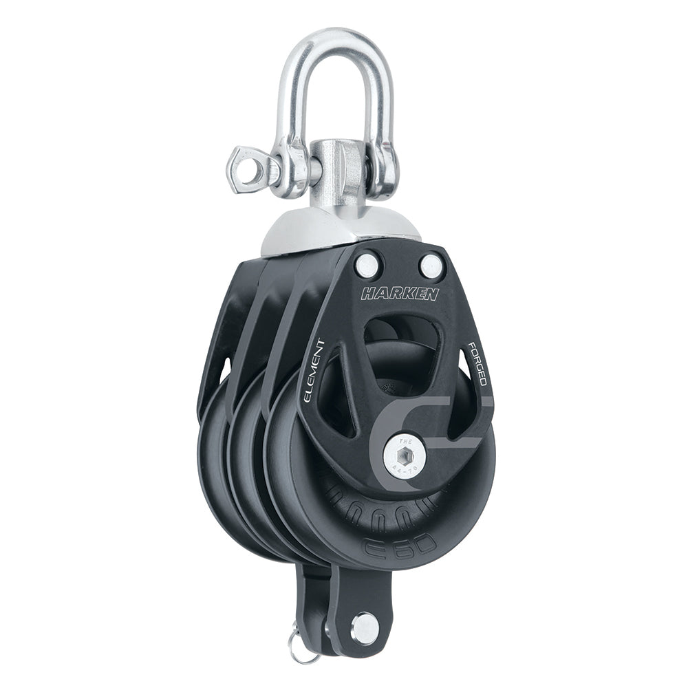 Poulie à triple élément en aluminium Harken 60 mm avec ringot pivotant