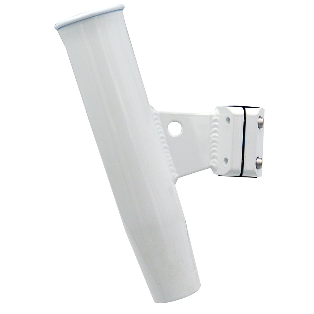 Support de tige vertical en aluminium CE Smith, 1-5/16 po de diamètre extérieur, revêtement en poudre blanc avec manchon