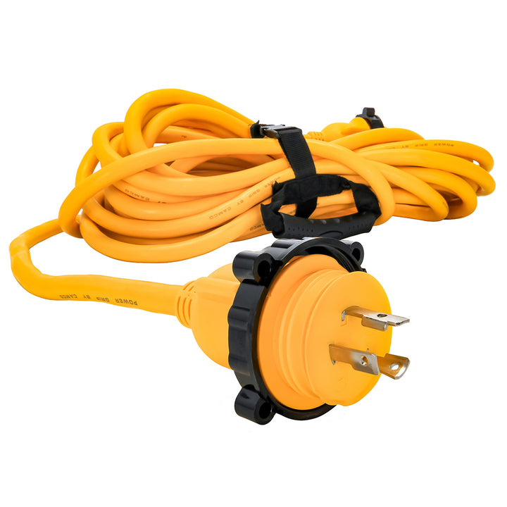 Rallonge marine Camco Power Grip 30 A - Adaptateur verrouillable/verrouillable en F 50 m