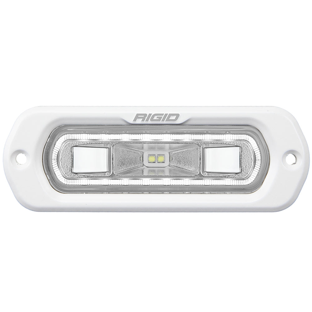 Feu de route marin RIGID Industries série SR-L - Montage encastré blanc - Lumière blanche avec halo blanc