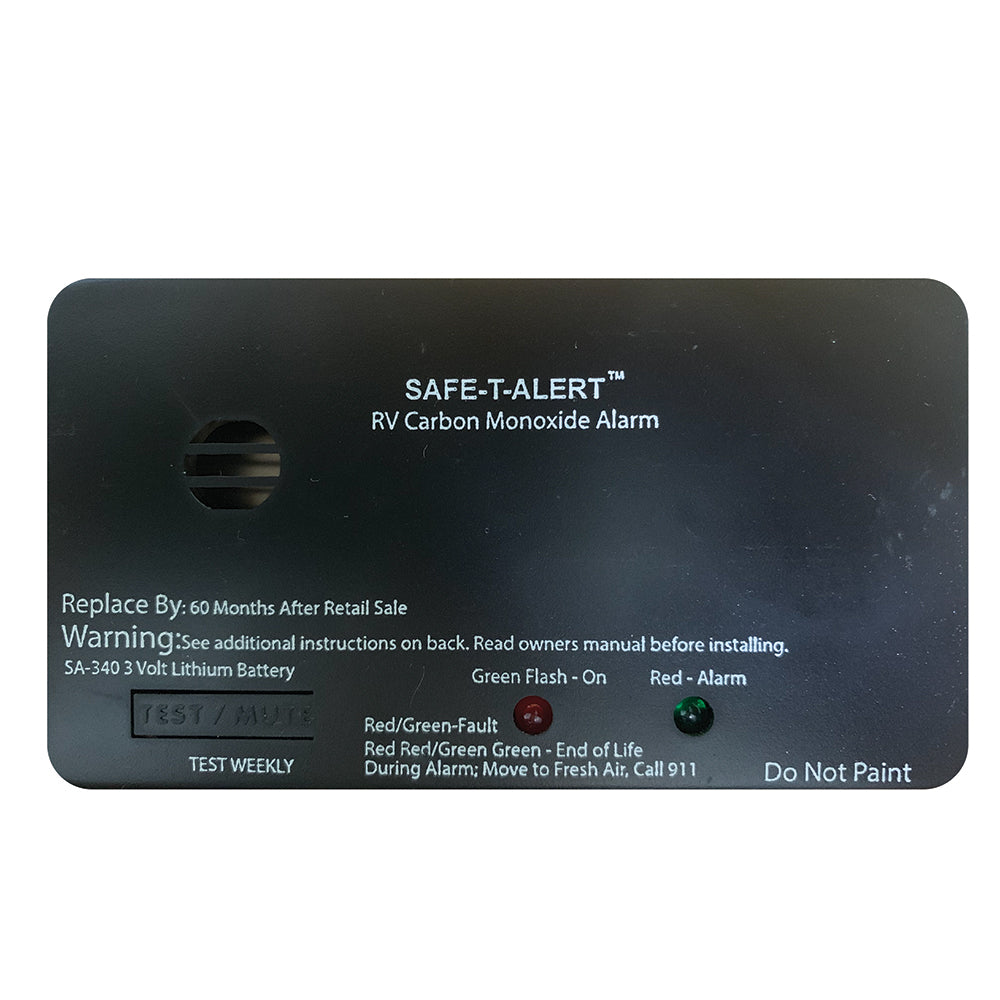 Détecteur de CO Safe-T-Alert SA-340 noir pour camping-car, alimenté par batterie - Rectangulaire