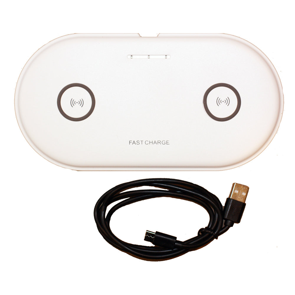 Chargeur double Qi Lunasea - Alimentation USB (alimentation non incluse)