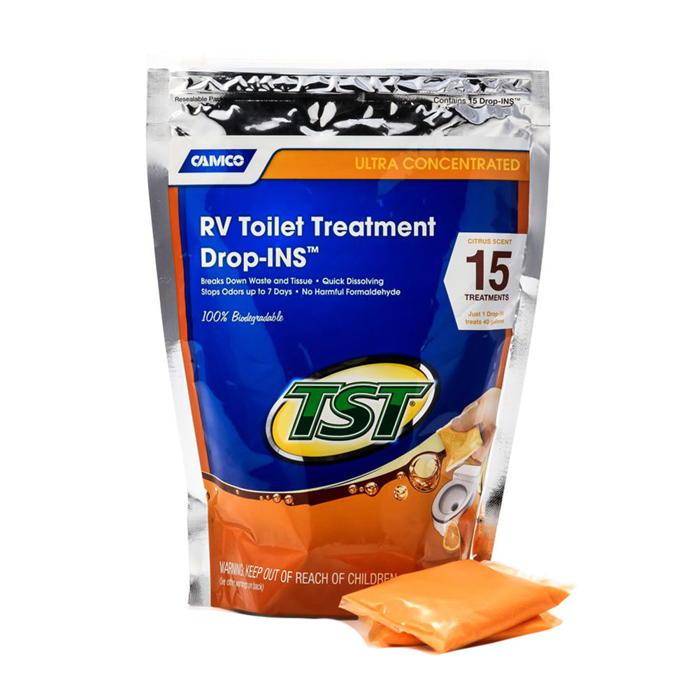 Lot de 15 lingettes de traitement pour toilettes Camco TST Orange RV