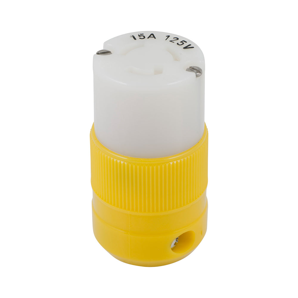 Connecteur verrouillable Marinco - 15 A, 125 V - Jaune