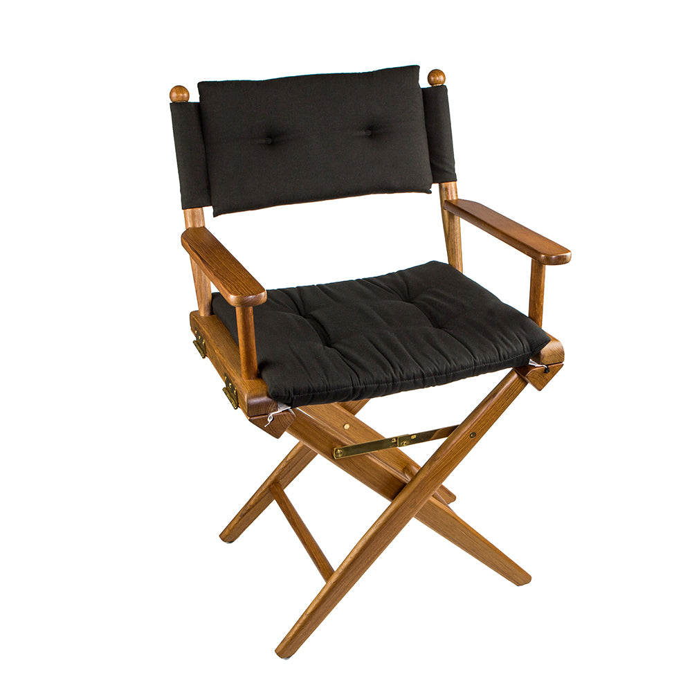 Chaise de réalisateur Whitecap avec coussin noir - Teck