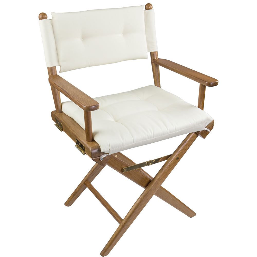 Chaise de réalisateur Whitecap avec coussin crème - Teck