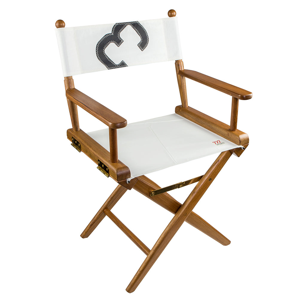 Chaise de réalisateur Whitecap avec assise en toile de voile - Teck