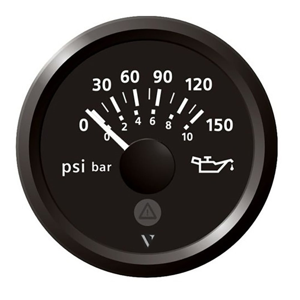 Manomètre moteur Veratron 52 mm (2-1/16"), pression d'huile 150 PSI - Cadran noir
