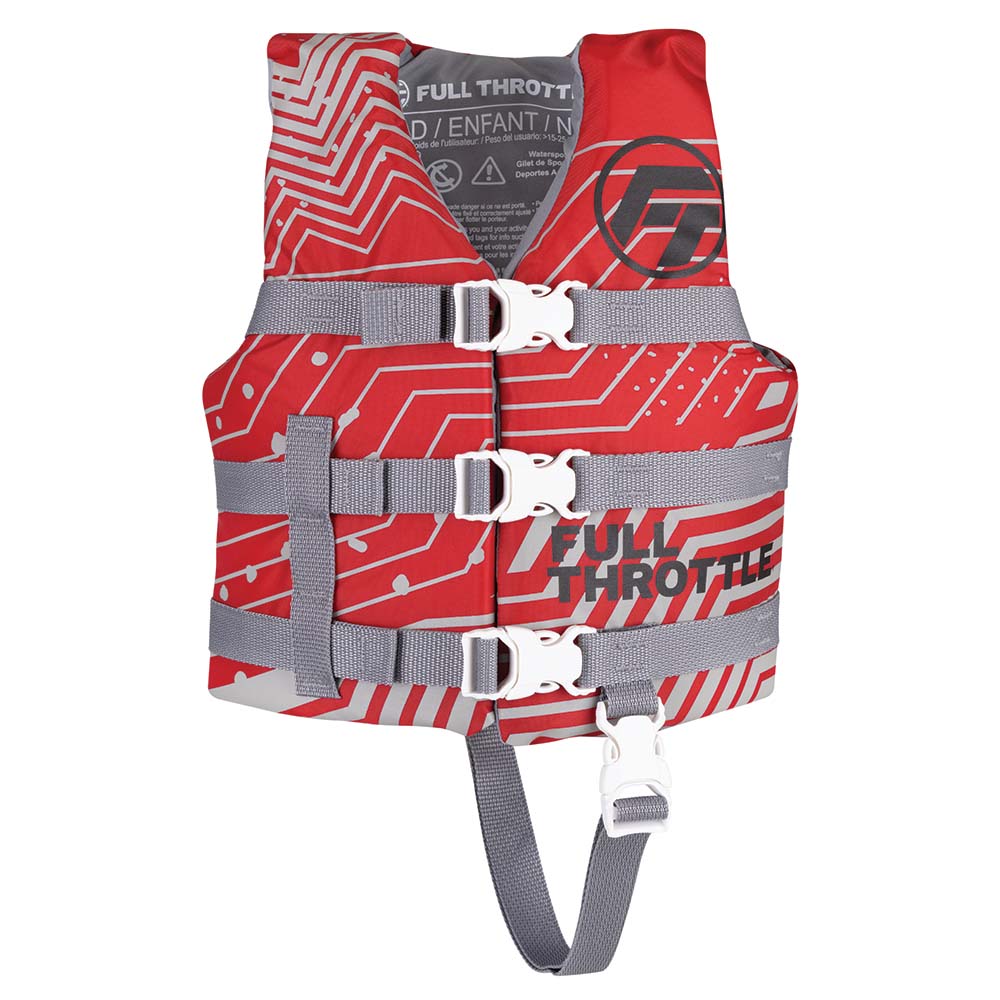 Gilet de sauvetage en nylon Full Throttle pour enfant - Rouge