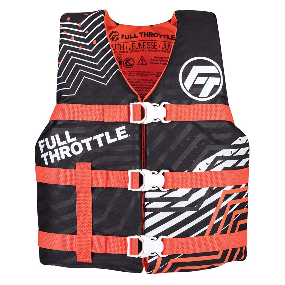 Gilet de sauvetage en nylon Full Throttle pour jeunes - Rose/Noir