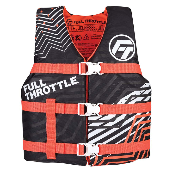 Gilet de sauvetage en nylon Full Throttle pour jeunes - Rose/Noir