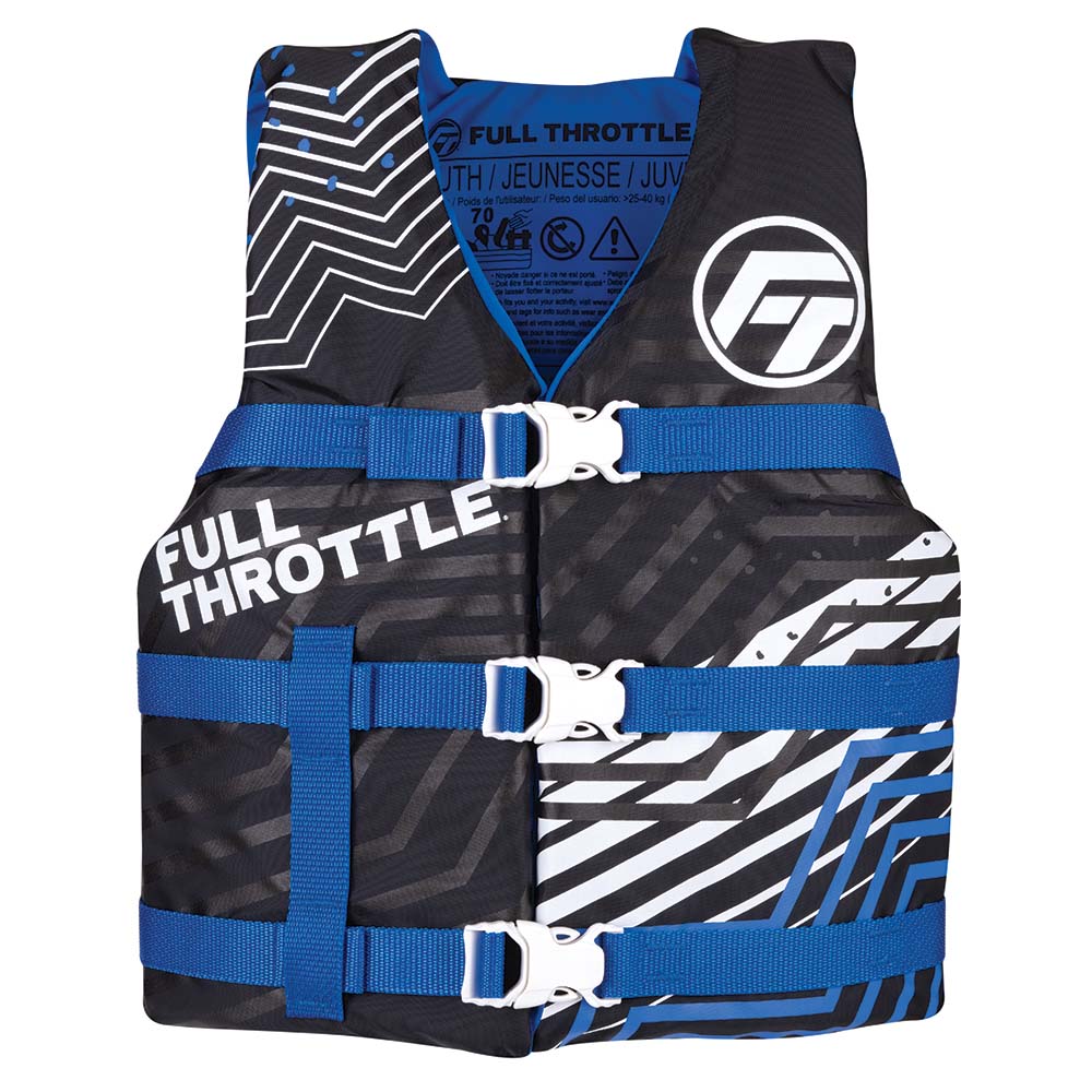 Gilet de sauvetage en nylon Full Throttle pour jeunes - Bleu/Noir