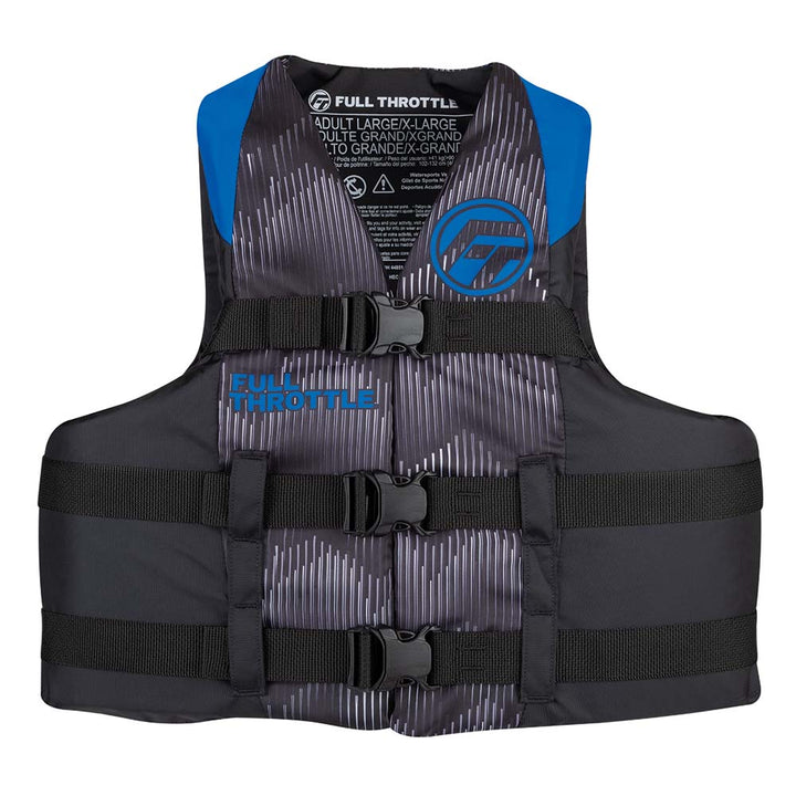 Gilet de sauvetage Full Throttle en nylon pour adulte - L/XL - Bleu/Noir