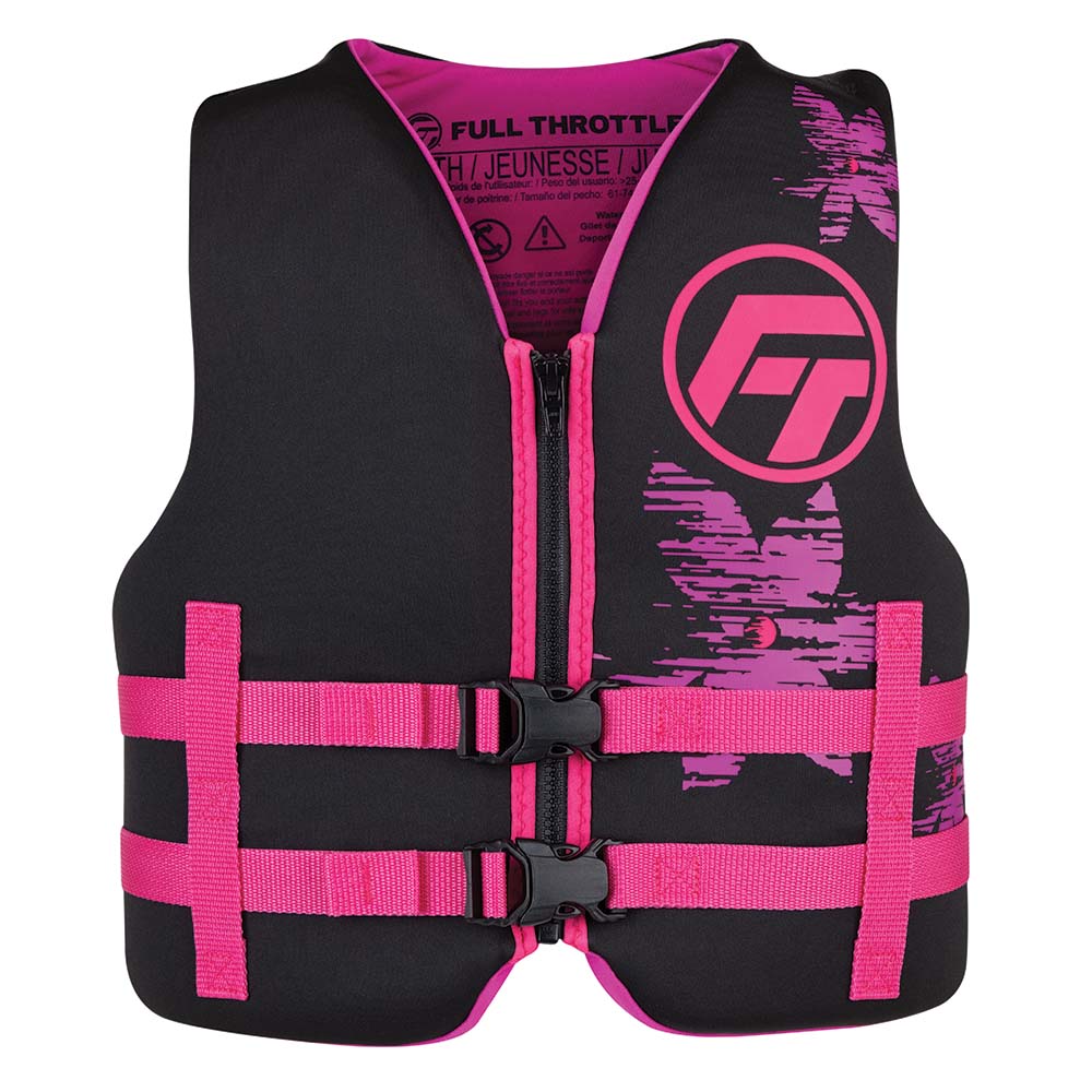 Gilet de sauvetage Full Throttle Youth à séchage rapide - Rose/Noir