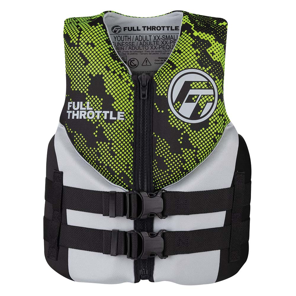 Gilet de sauvetage en néoprène Full Throttle Junior à charnières - Vert