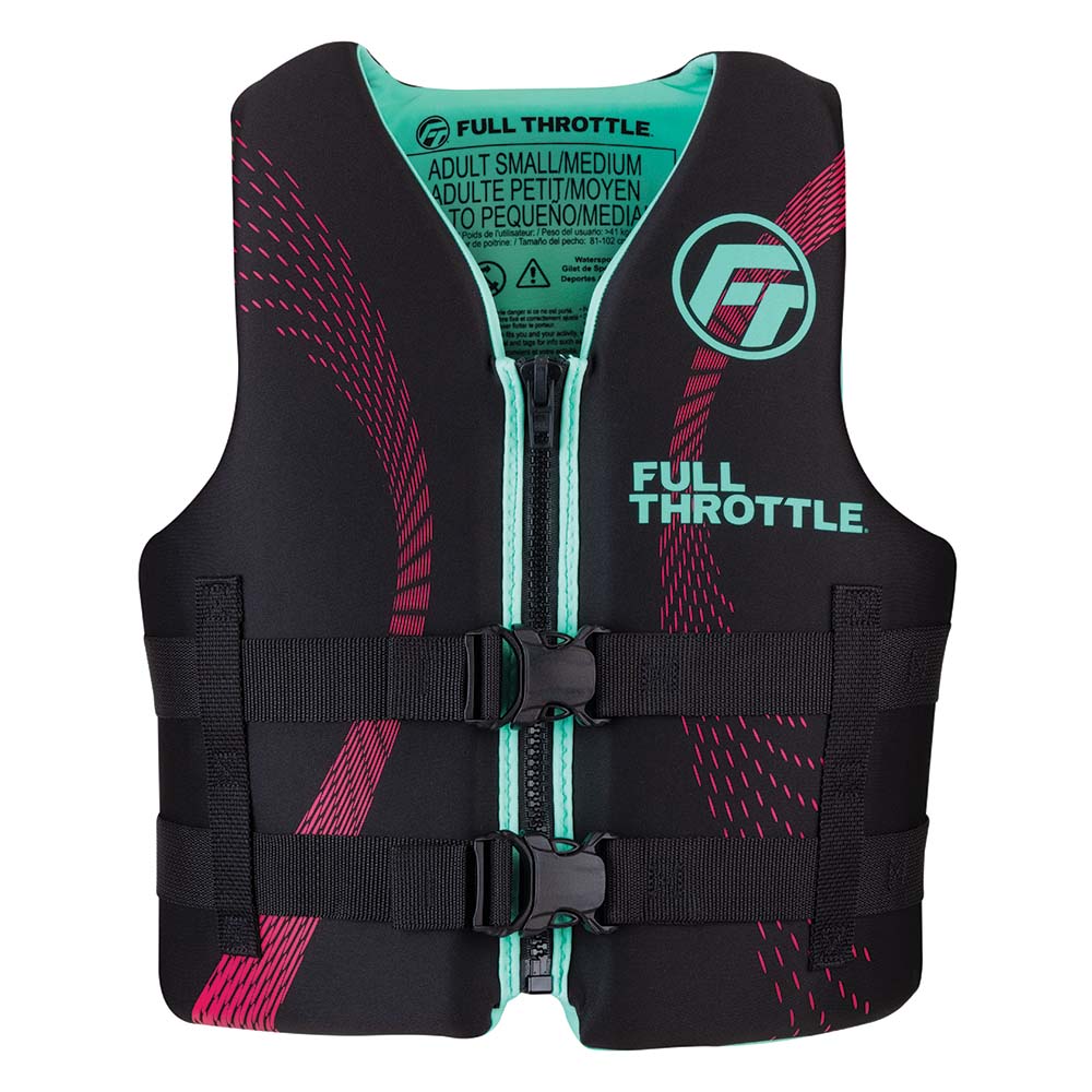 Gilet de sauvetage Full Throttle à séchage rapide pour adulte - S/M - Aqua/Noir