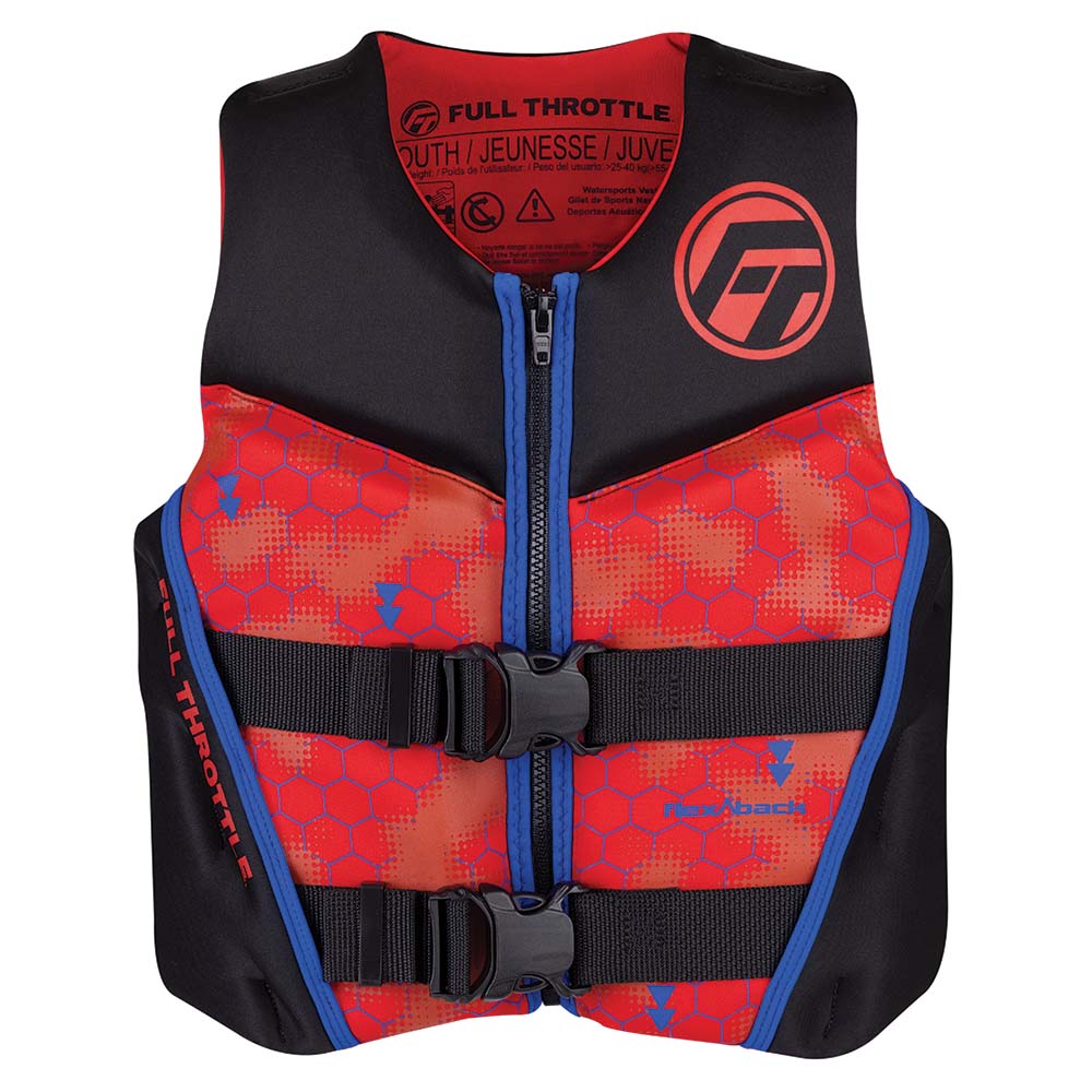 Gilet de sauvetage Full Throttle Youth Rapid-Dry Flex-Back - Rouge/Noir