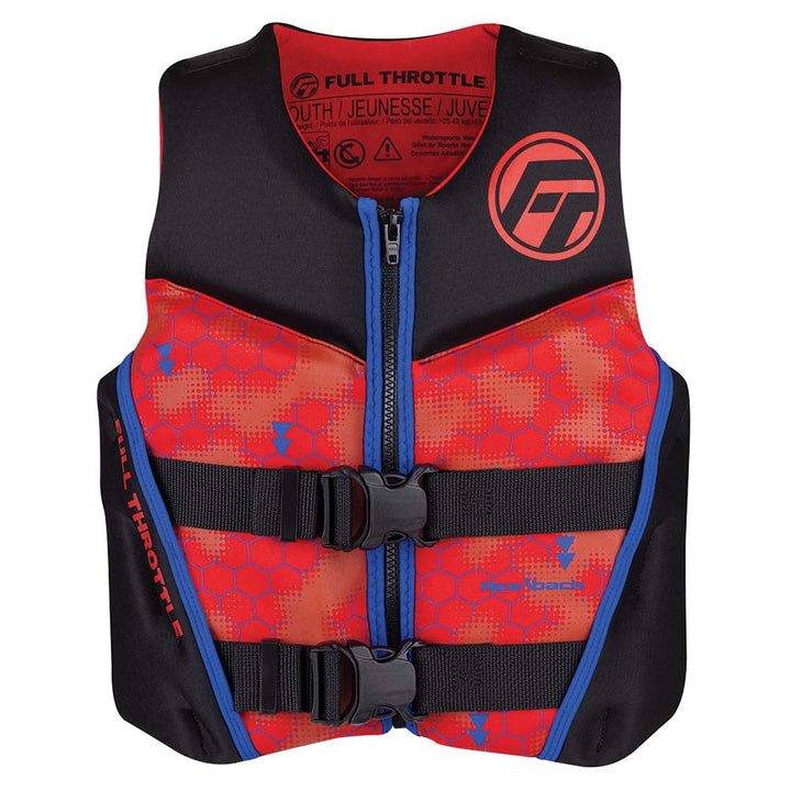Gilet de sauvetage Full Throttle Youth Rapid-Dry Flex-Back - Rouge/Noir