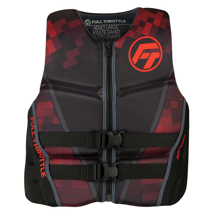 Gilet de sauvetage Full Throttle Rapid-Dry Flex-Back pour homme - L - Noir/Rouge