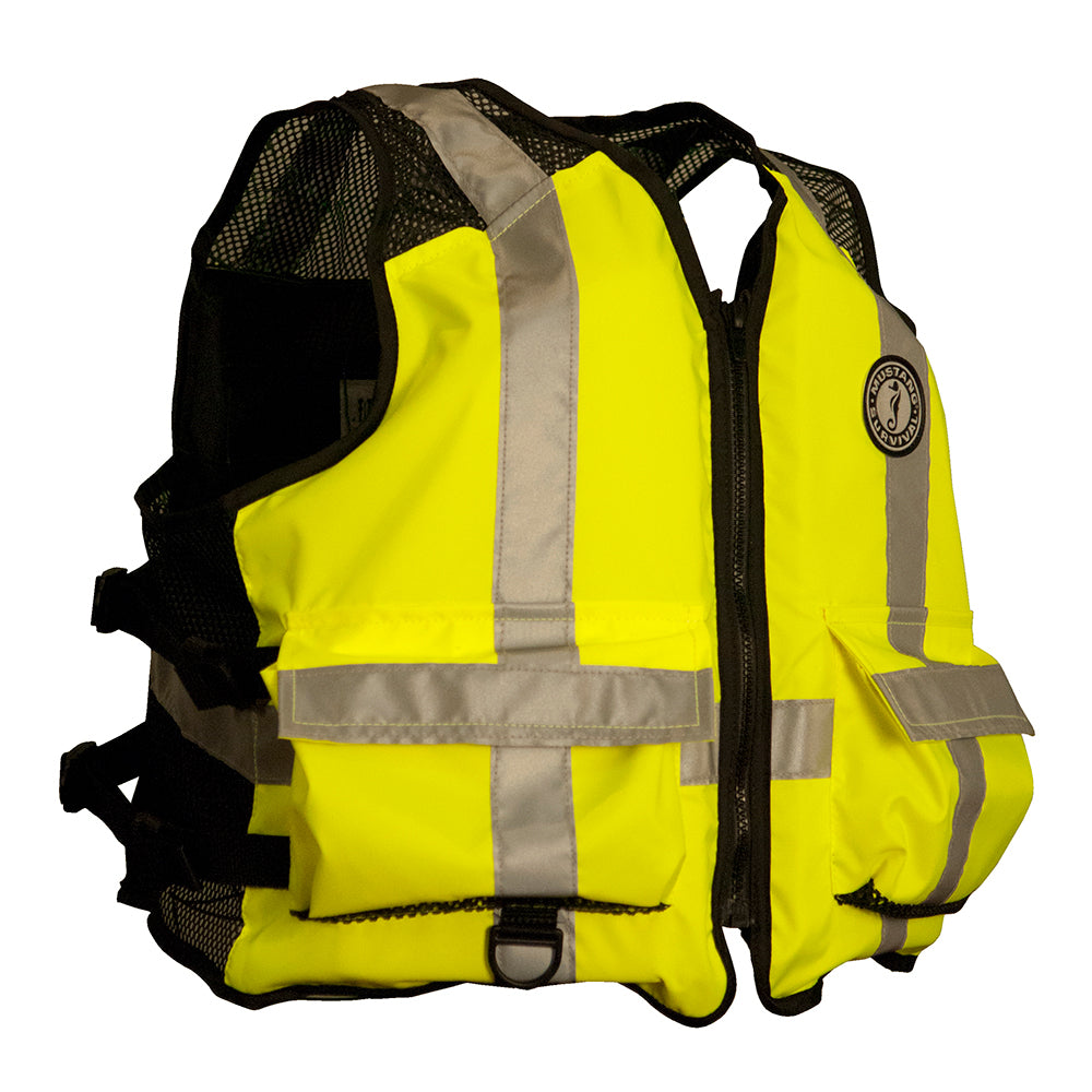 Gilet industriel haute visibilité Mustang - Jaune fluo/vert/noir - 4XL/5XL