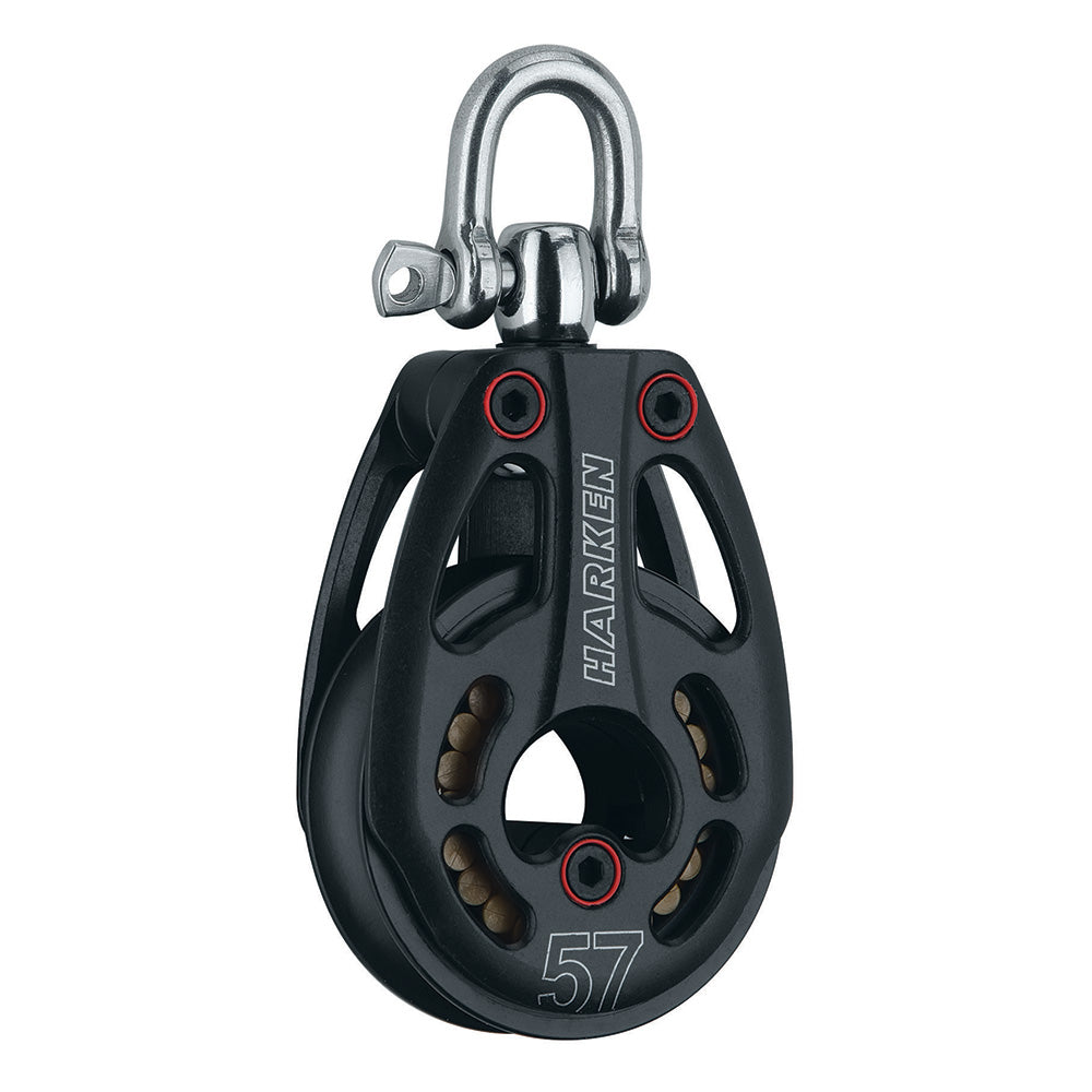 Poulie Harken Black Magic en aluminium à faible charge de 57 mm avec émerillon