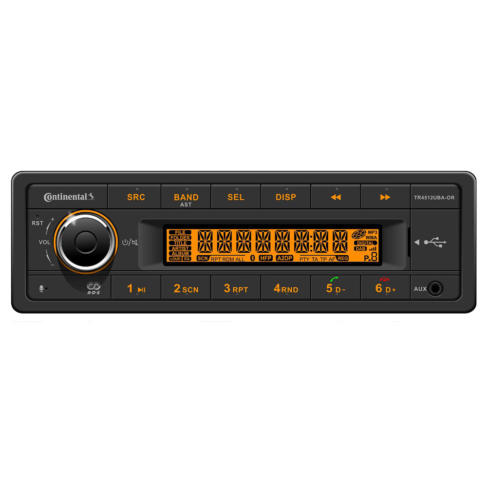 Autoradio Continental stéréo avec système AM/FM/BT/USB/PA - 12 V
