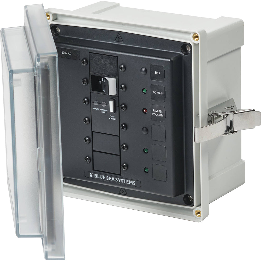 Blue Sea 3123 - Boîtier de panneau SMS avec ELCI (32 A) 3 obturateurs - 230 V CA