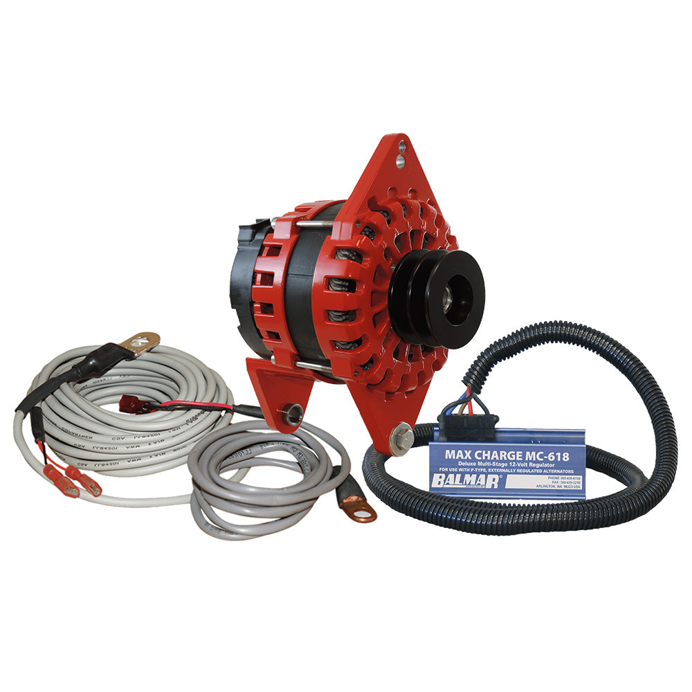 Kit alternateur Balmar 250 A 12 V 4 po, double selle de pied, double poulie en V, régulateur, capteur de température