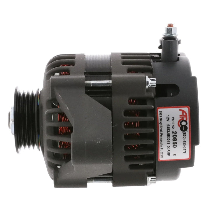 Alternateur de rechange haut de gamme ARCO Marine pour moteur hors-bord avec poulie multi-rainures – 12 V 50 A