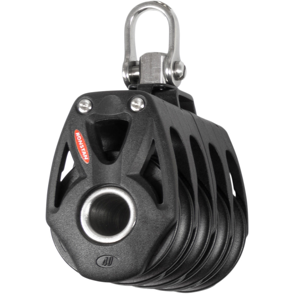 Poulie quadruple Ronstan série 40 Orbit BB avec manille pivotante